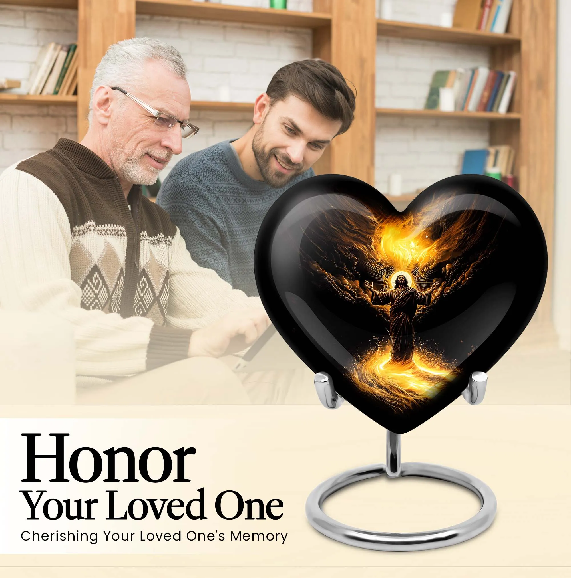 Medium Sized Jesus Theme Cremation Ash Urn