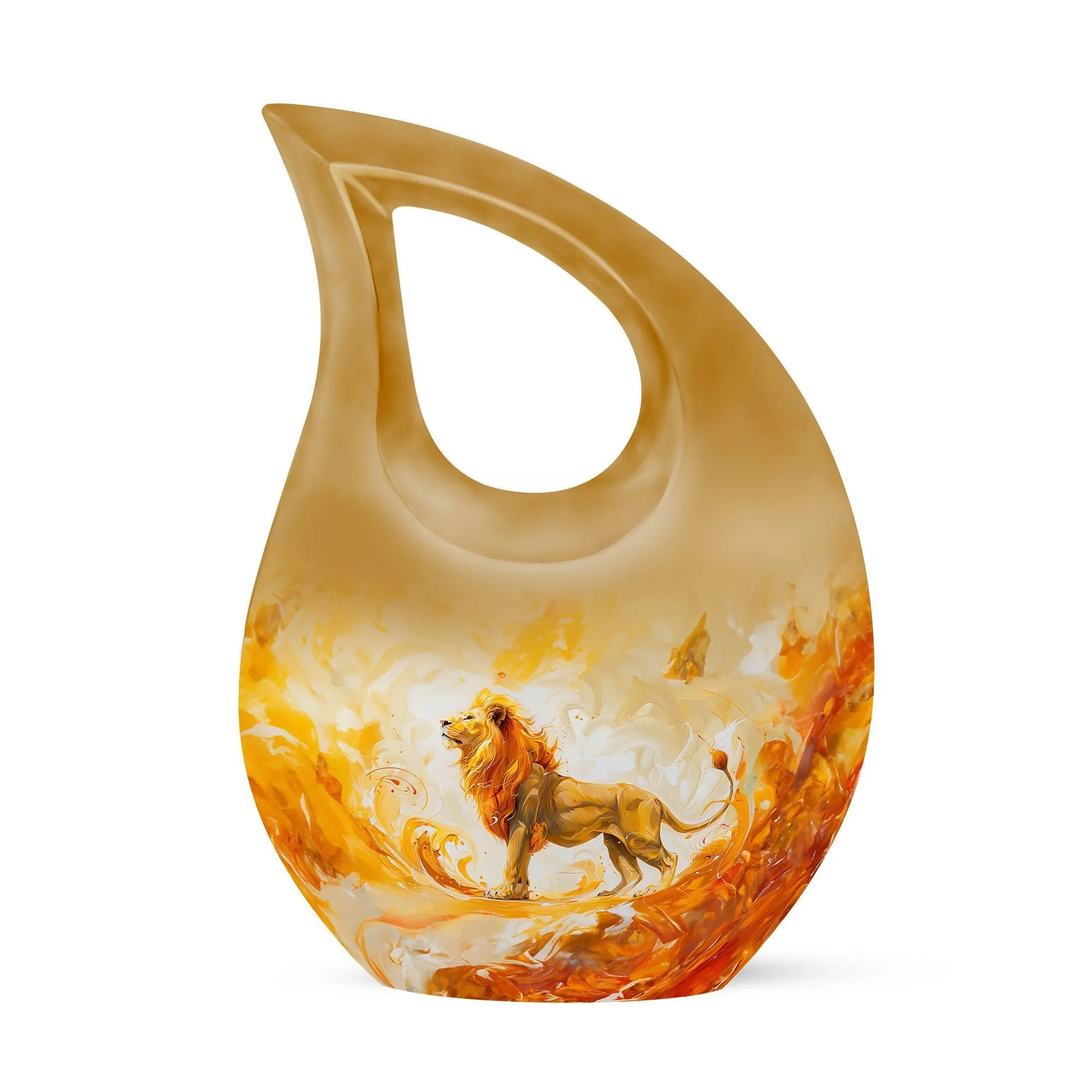 Memorial Lion Urn - Memorial Urn for Adult Human Ashes