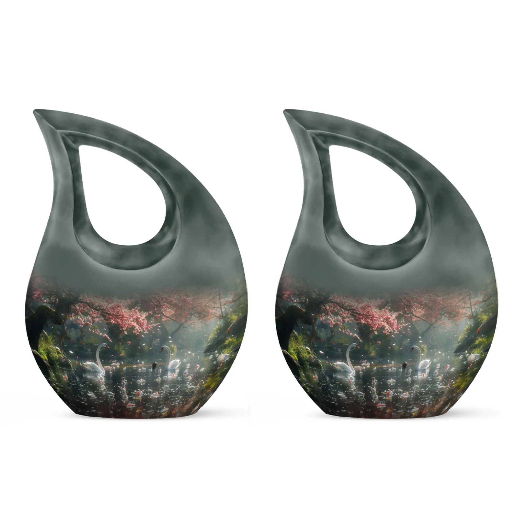 Memory Keeper Springtime Swan Reflection Cremation Urn