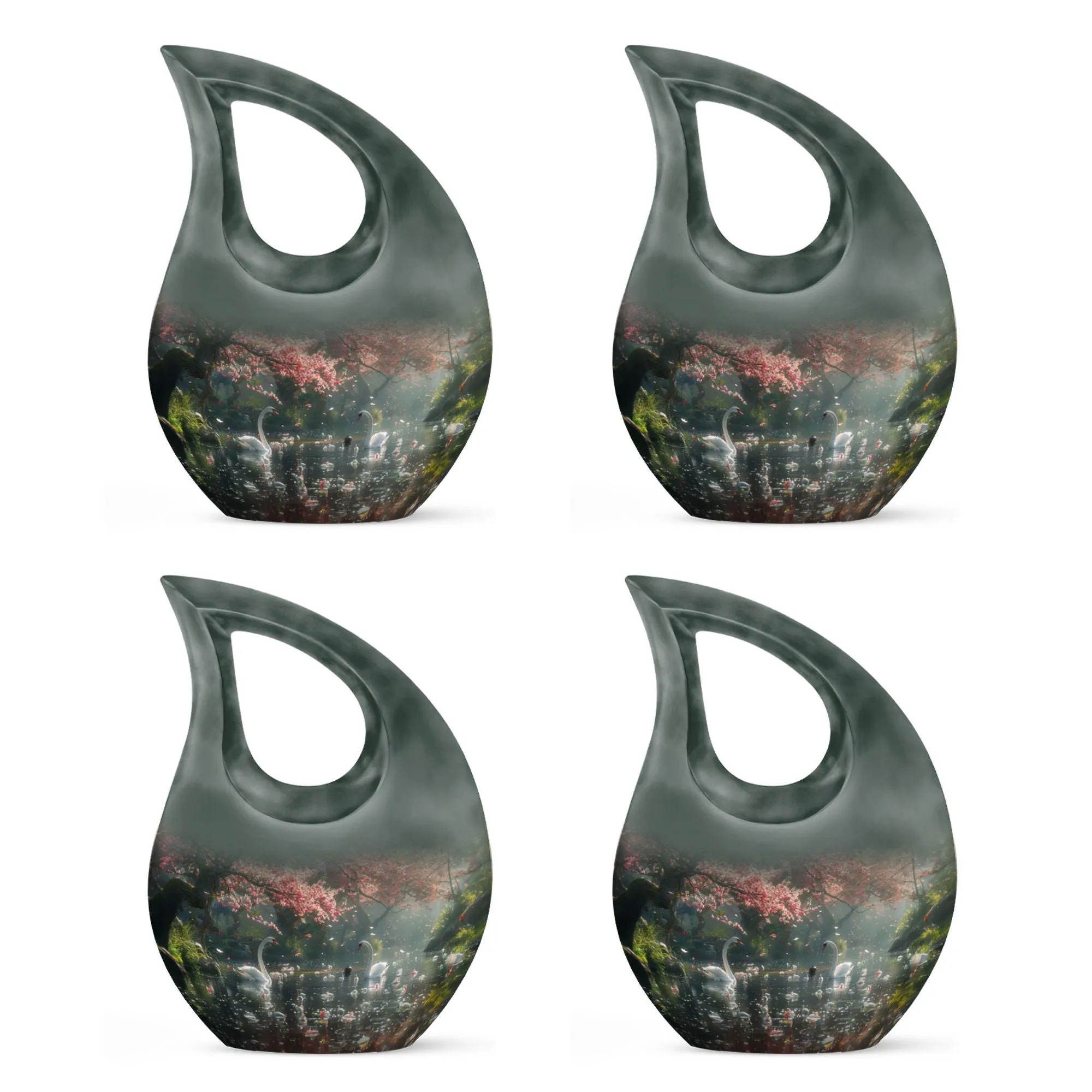 Memory Keeper Springtime Swan Reflection Cremation Urn