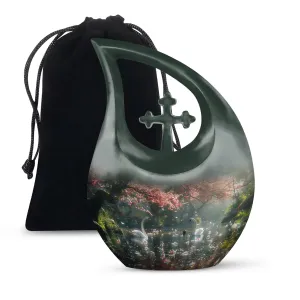 Memory Keeper Springtime Swan Reflection Cremation Urn