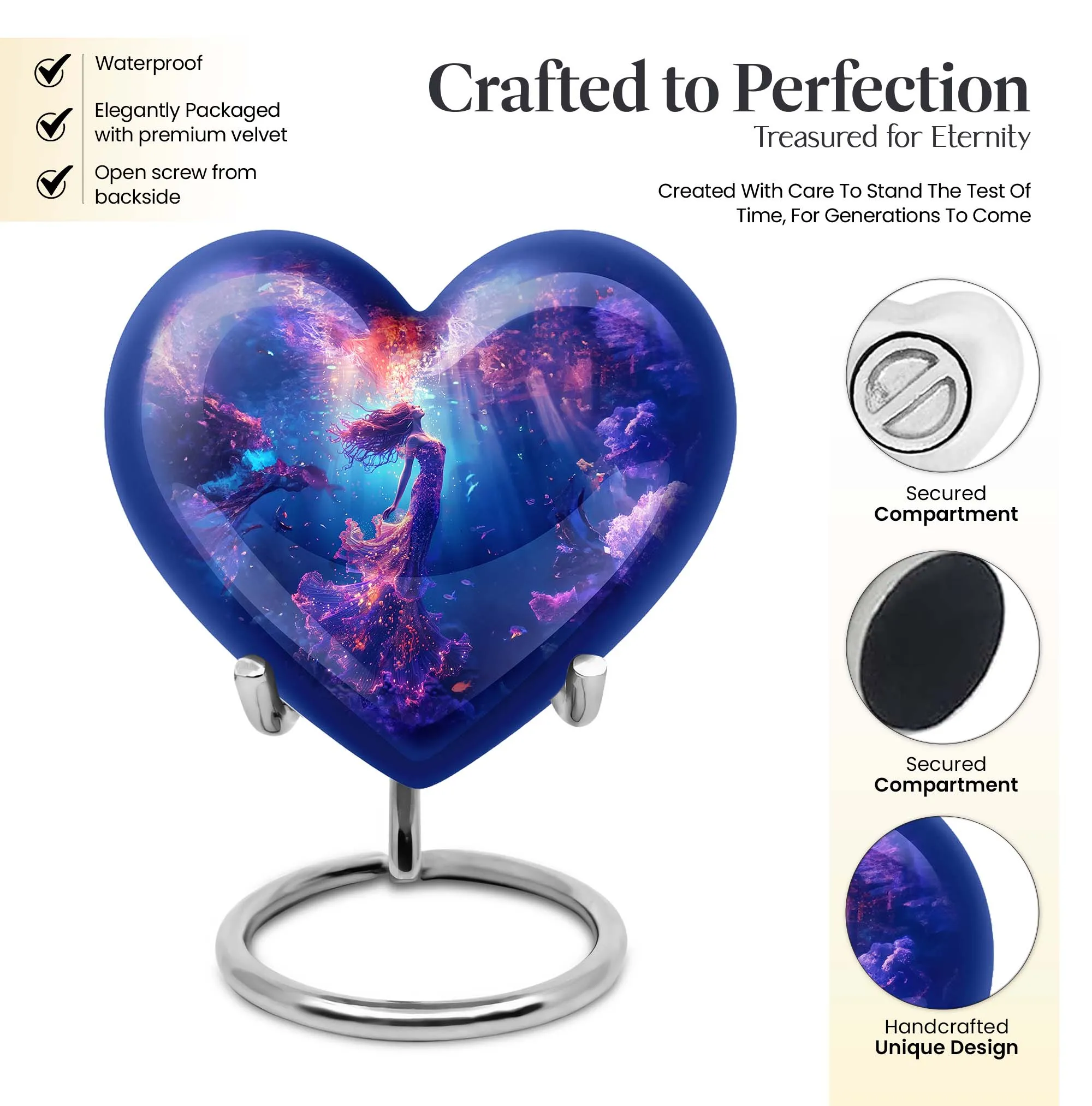 Mermaid Urn: An Elegant Large Cremation Artifact For Ashes