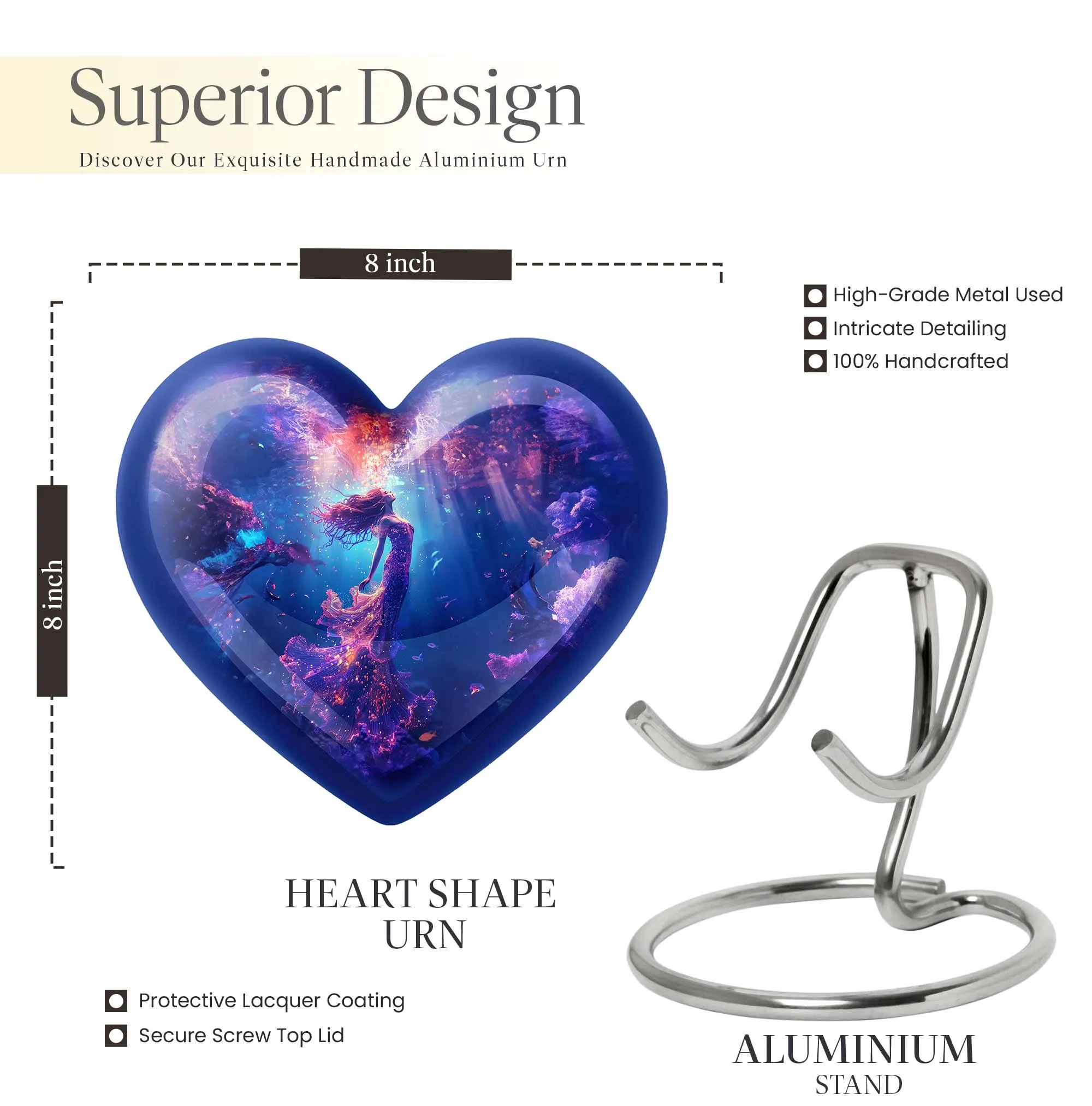 Mermaid Urn: An Elegant Large Cremation Artifact For Ashes