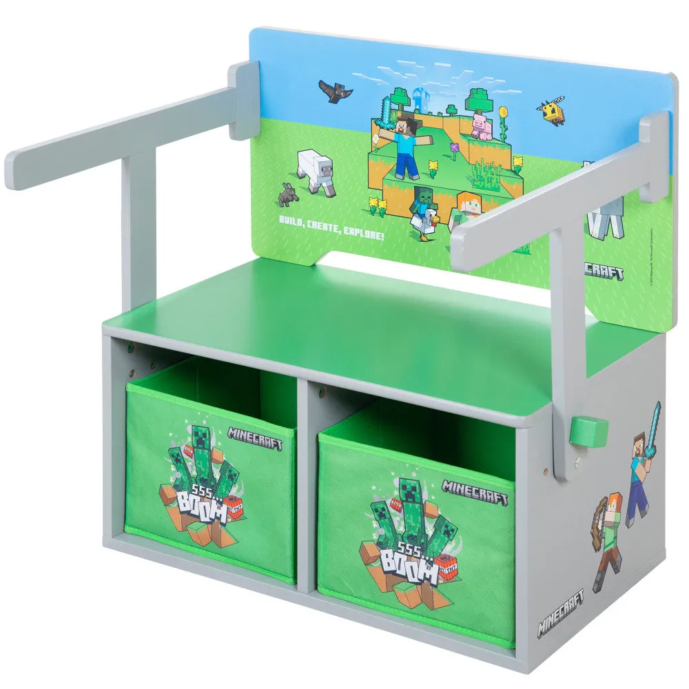 Minecraft 2-In-1 Convertible Bench & Table - Magical Furniture Transformation