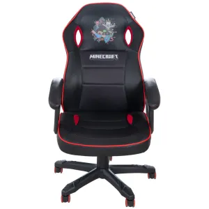Minecraft Adventure Gaming Chair - Black-Red - Adult Desk Throne
