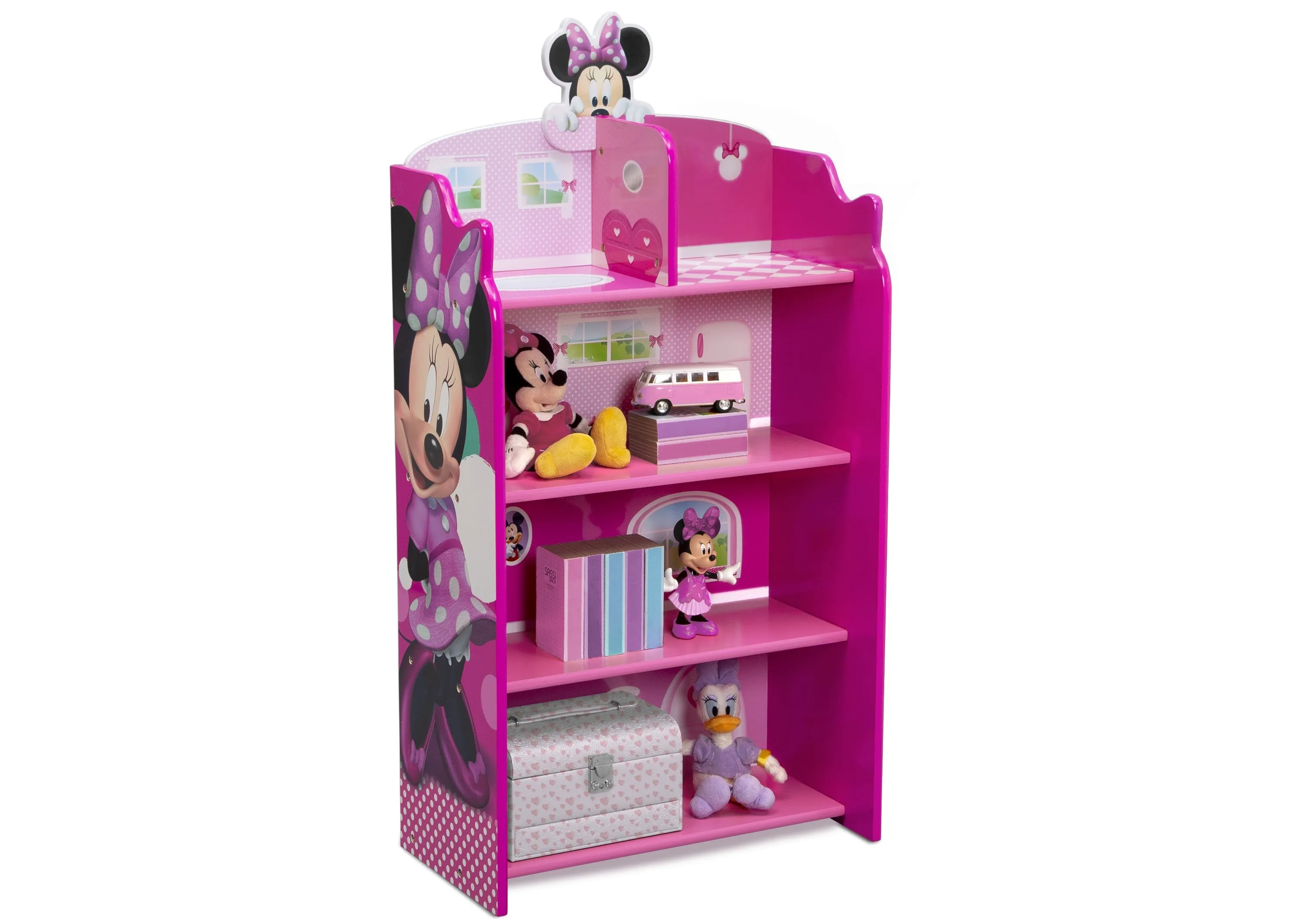 Minnie Mouse Wooden Playhouse 4-Shelf Bookcase