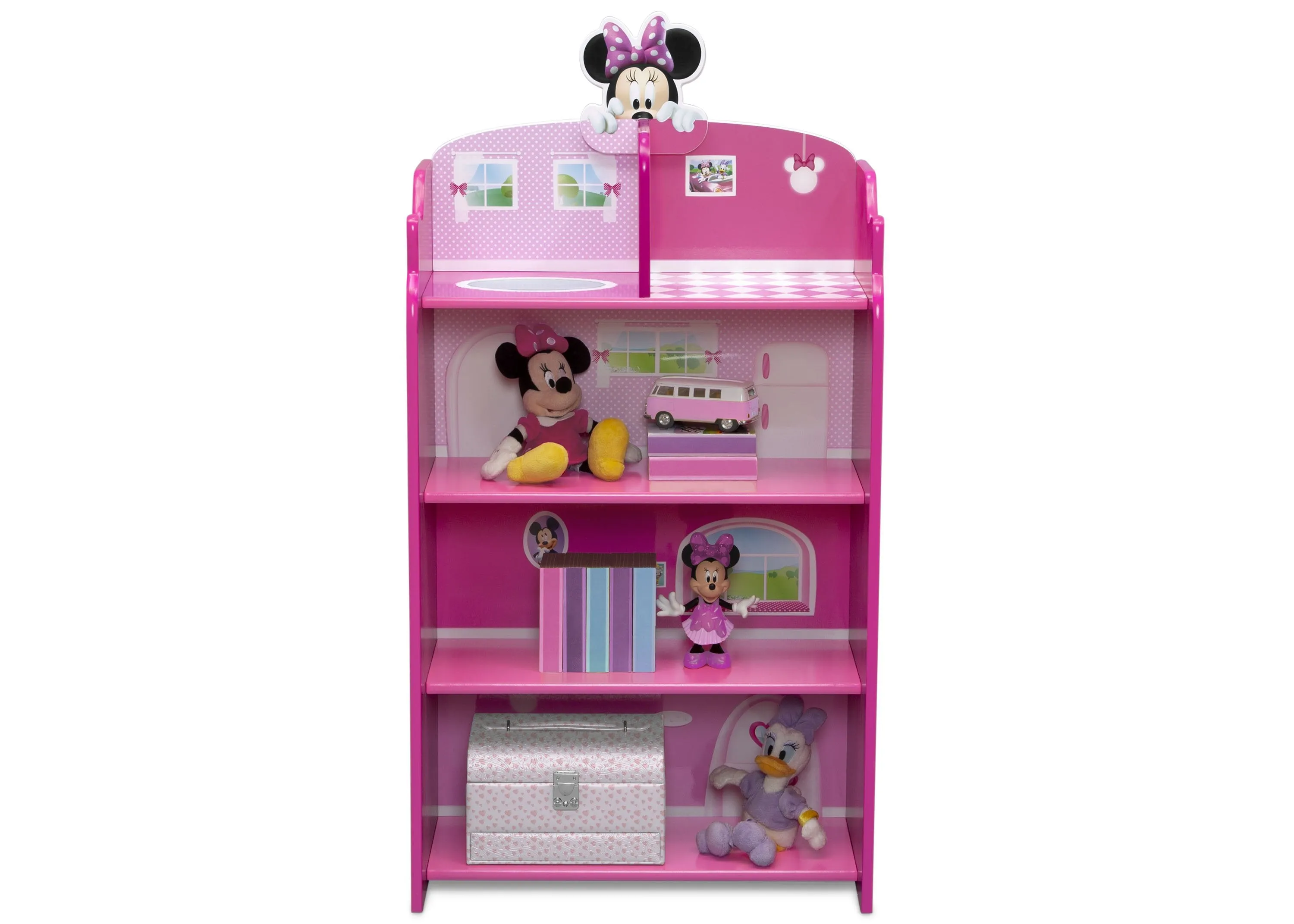 Minnie Mouse Wooden Playhouse 4-Shelf Bookcase