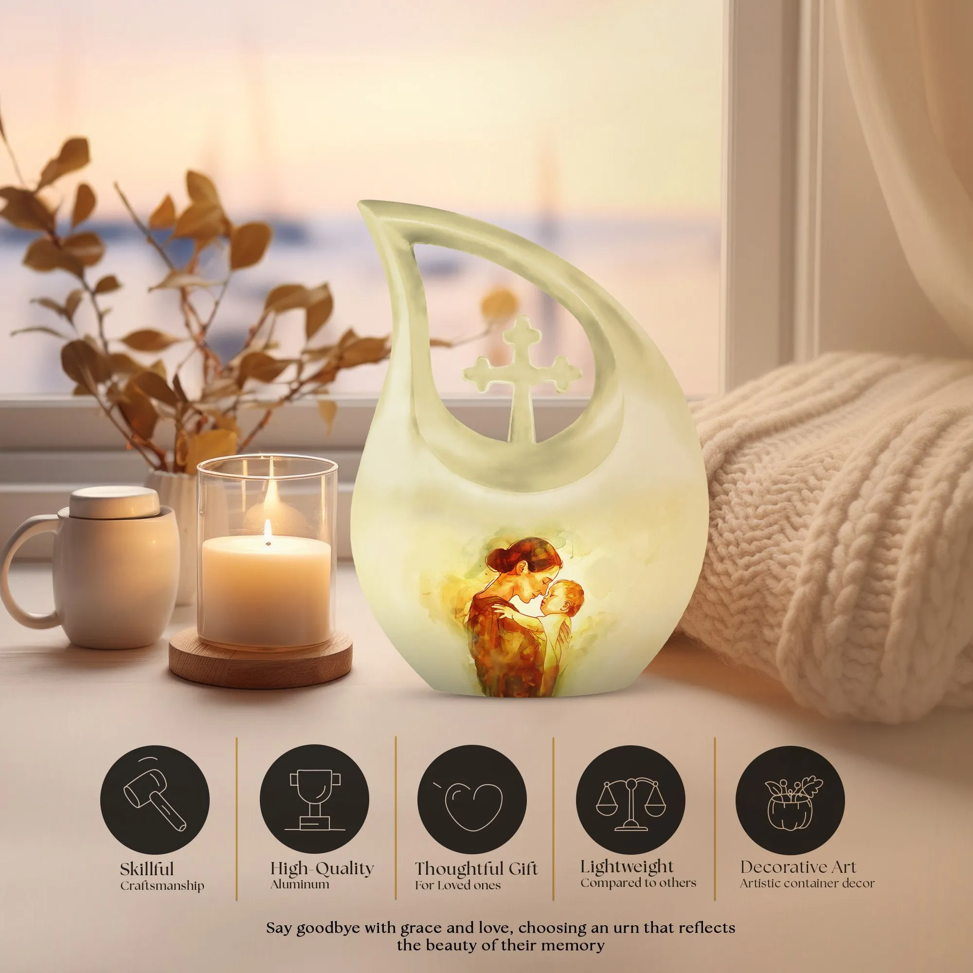 Mother Urn, Adult Cremation Urn For Human Ashes Remans