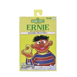 NECA 08612 Sesame Street Ultimate Action Figure Ernie 7" Scale with Interchangeable Heads and Hands
