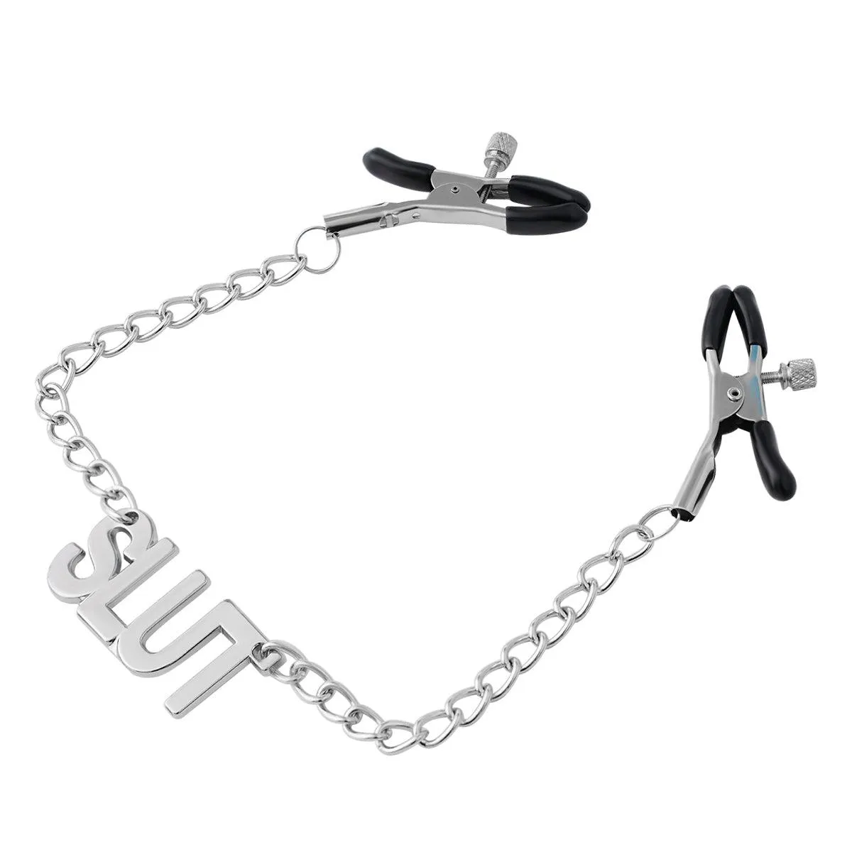 Nipple Clamps - "Slut" Alligator Nipple Clamps