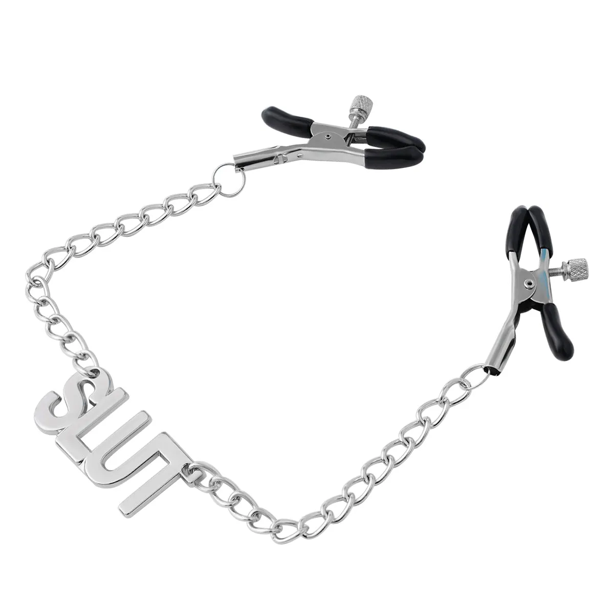 Nipple Clamps - "Slut" Alligator Nipple Clamps