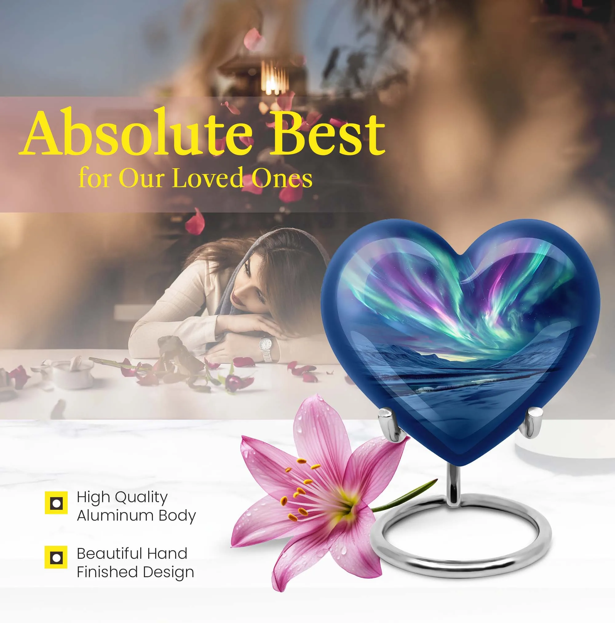 Northern Lights Sanctuary - Large Cremation Urn for Males