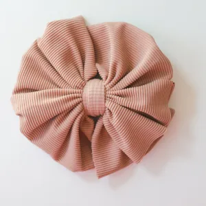 Nude Ribbed Swim Bow