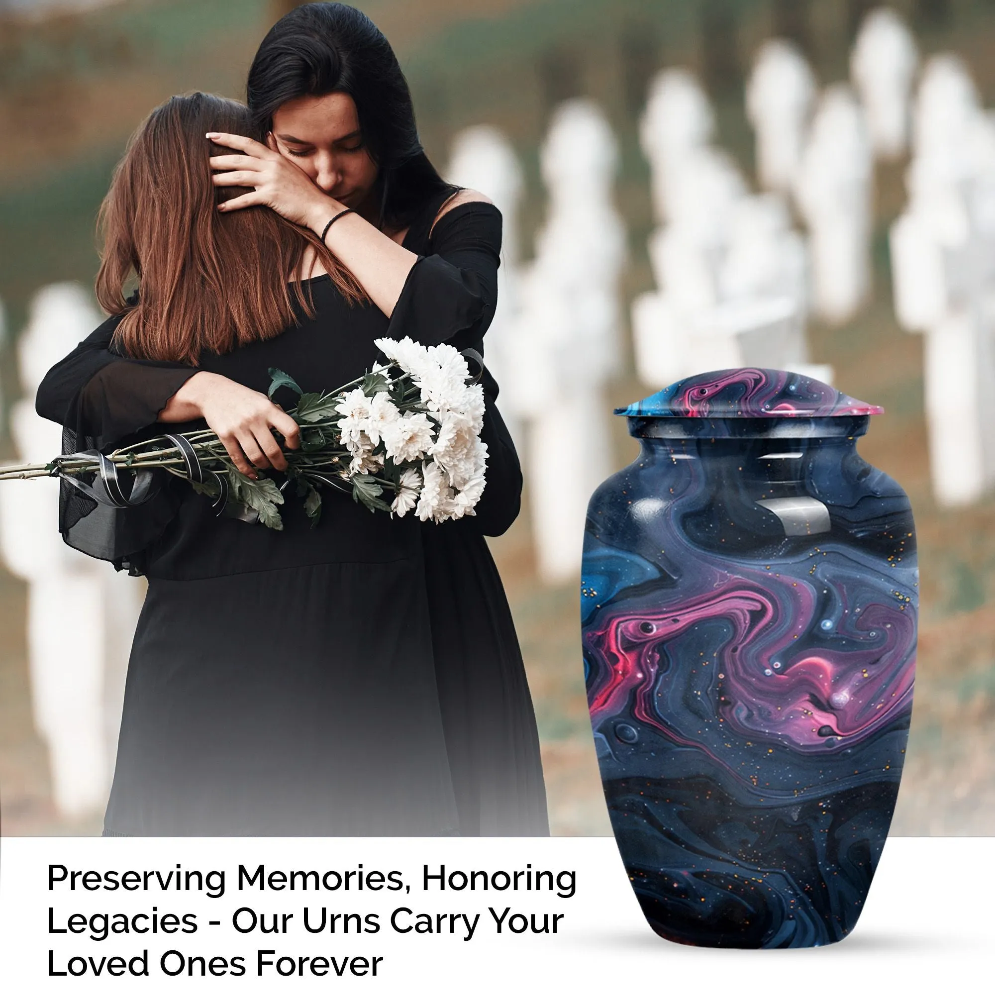 Pastel Swirl Cremation Urn for Treasured Remembrances