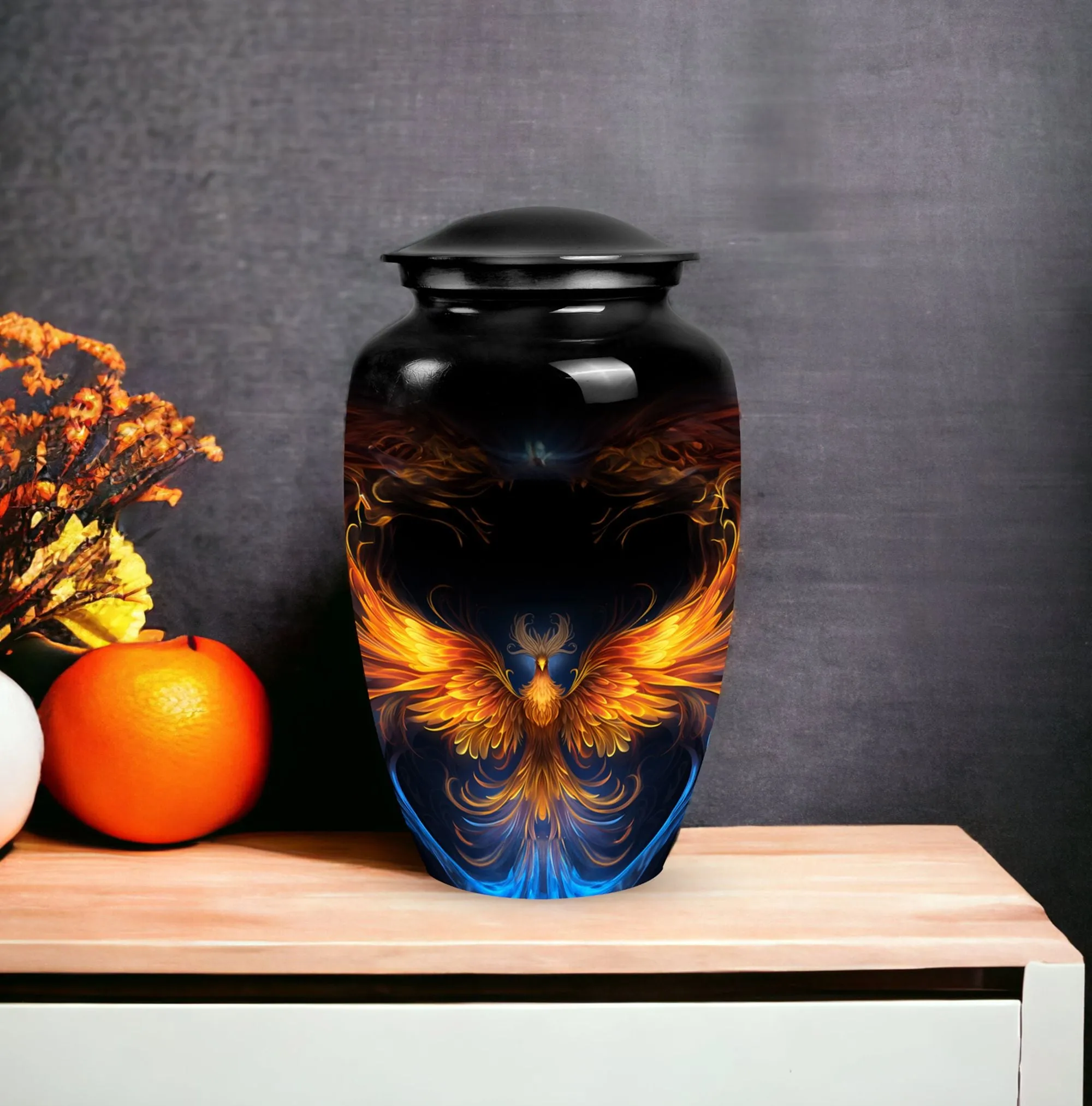 Phoenix Metal Cremation Urn - Large Urns for Adult Ashes
