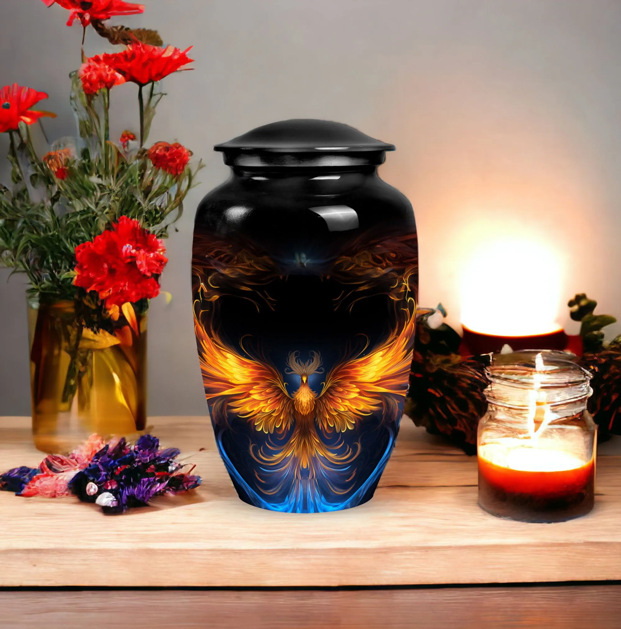 Phoenix Metal Cremation Urn - Large Urns for Adult Ashes