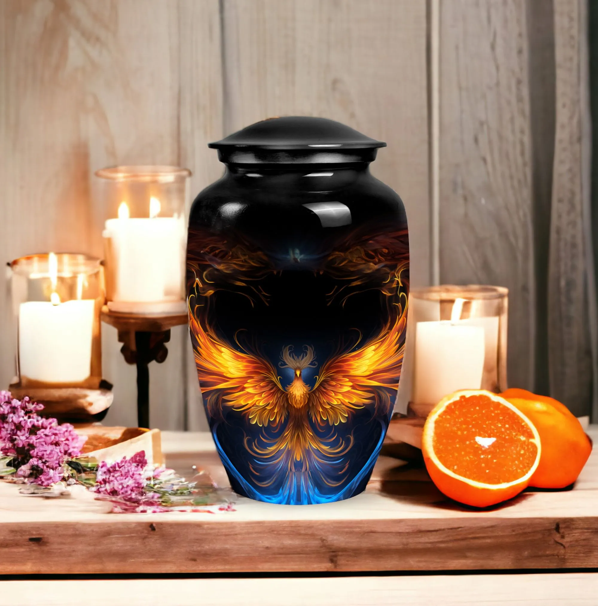 Phoenix Metal Cremation Urn - Large Urns for Adult Ashes