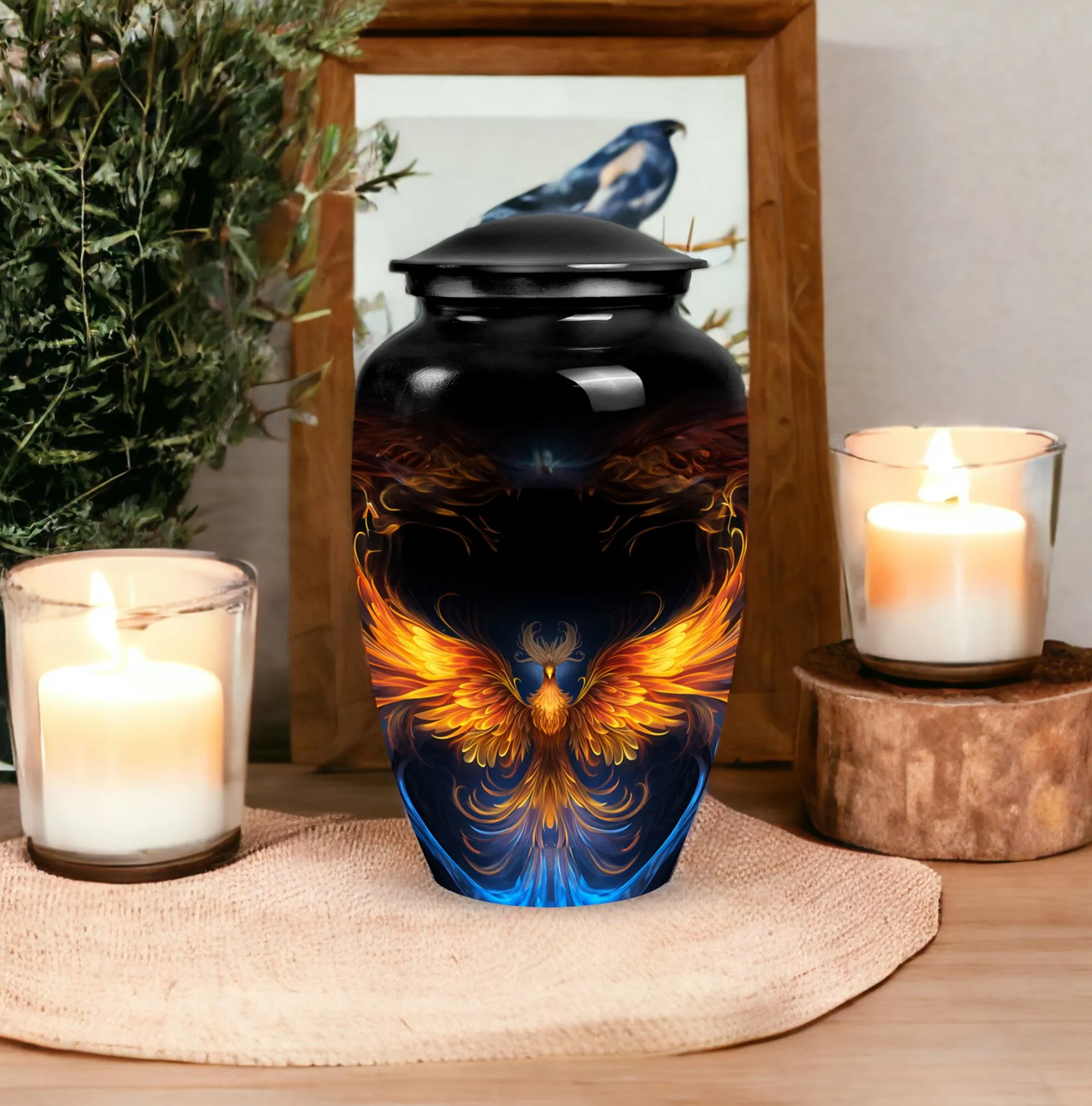 Phoenix Metal Cremation Urn - Large Urns for Adult Ashes