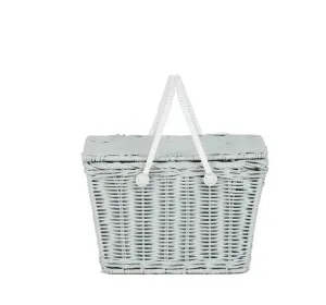 Piki Rattan Basket - Vintage Blue