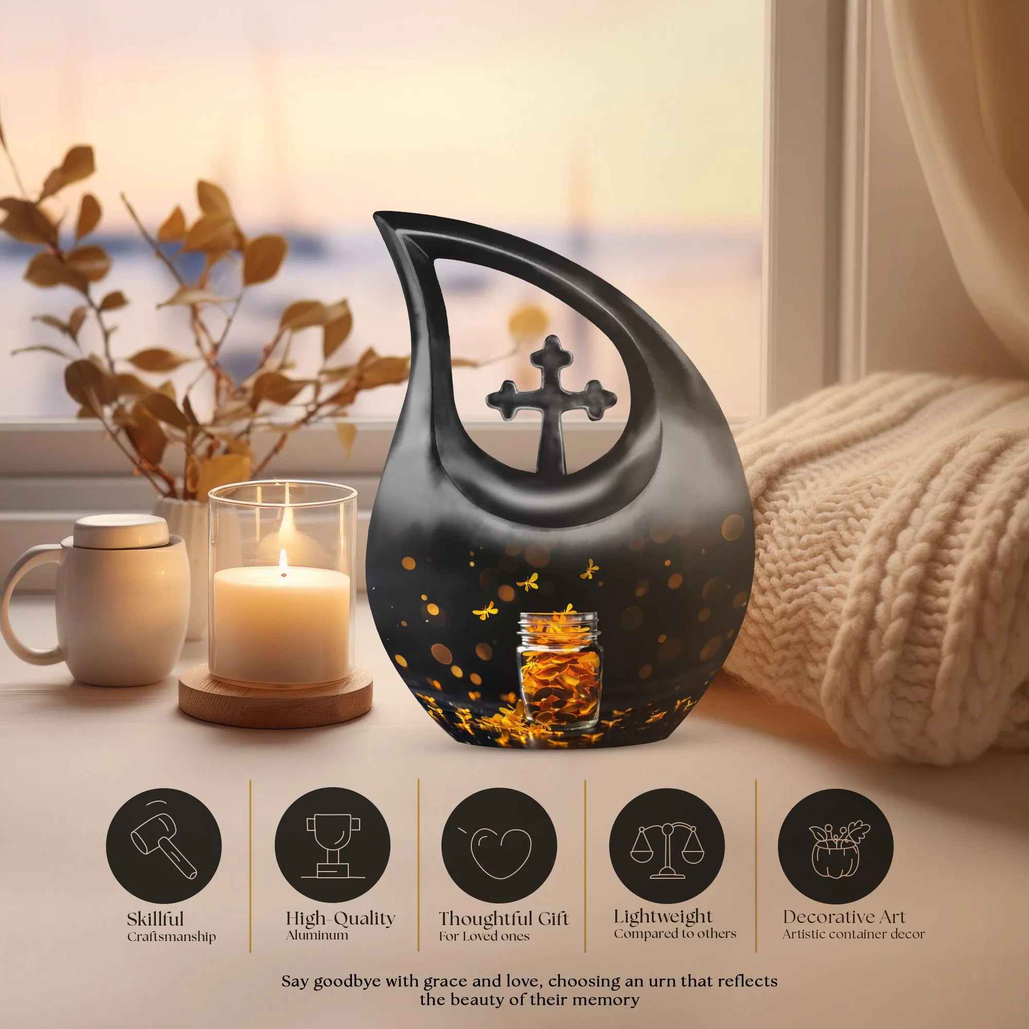 Pot Urn -  Container For Cremated Adult Human Ashes