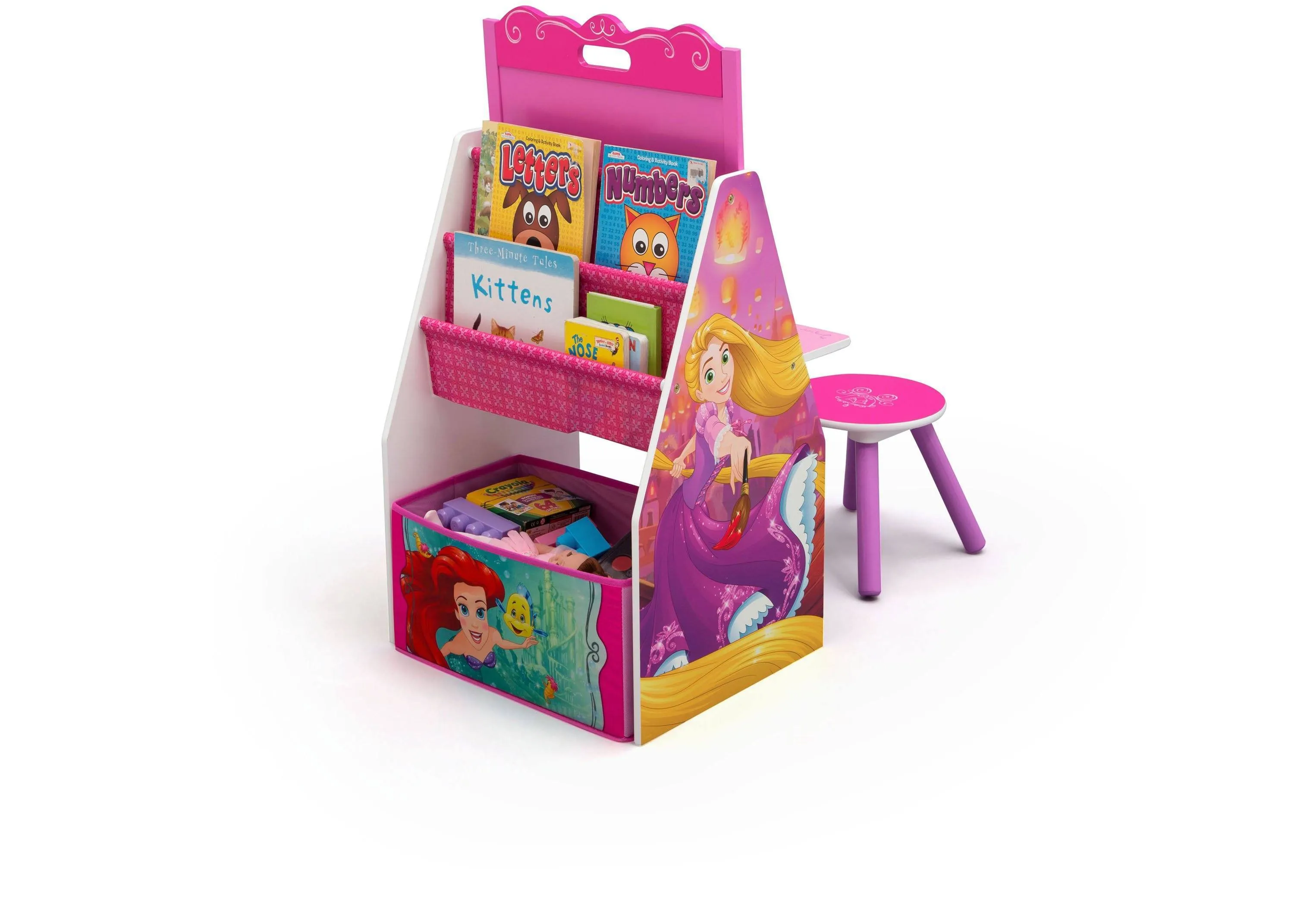 Princess Activity Center - Easel Desk with Stool & Toy Organizer