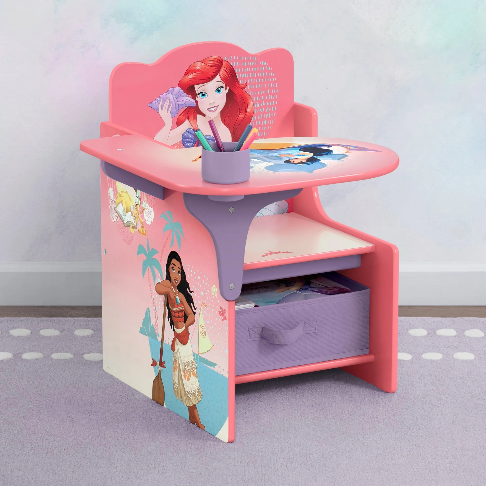 Princess Chair Desk with Storage Bin