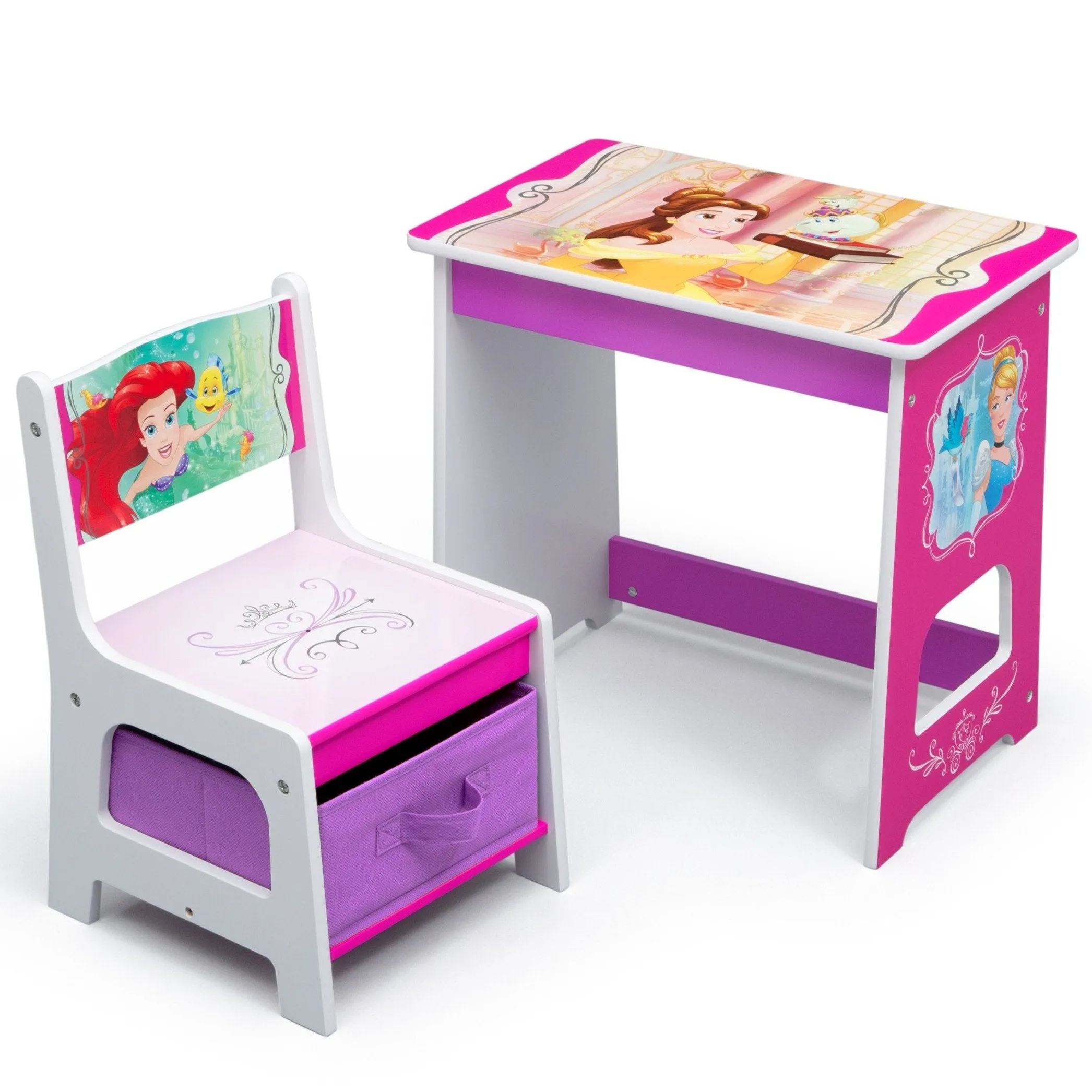 Princess Kids Wood Desk and Chair Set