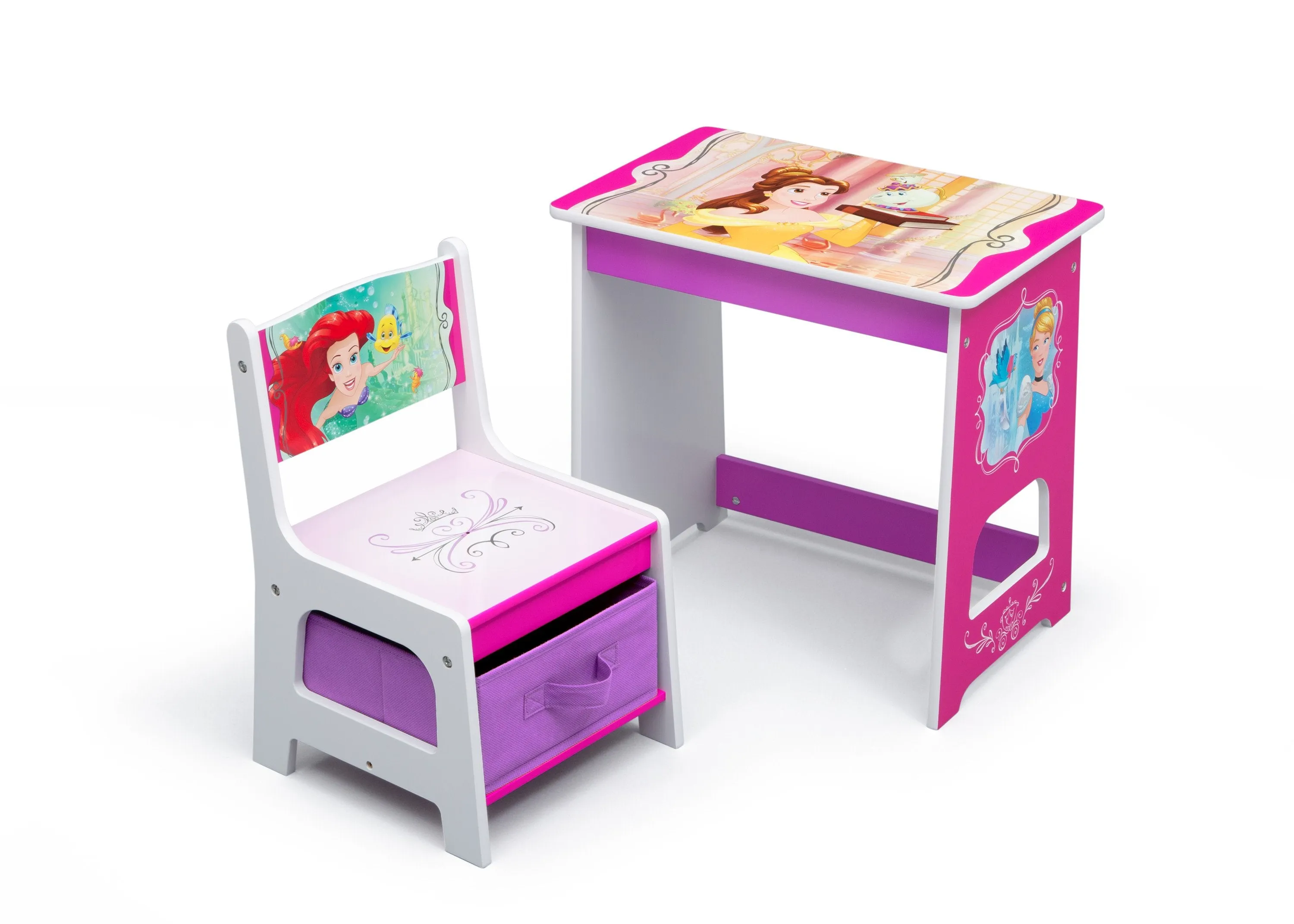 Princess Kids Wood Desk and Chair Set