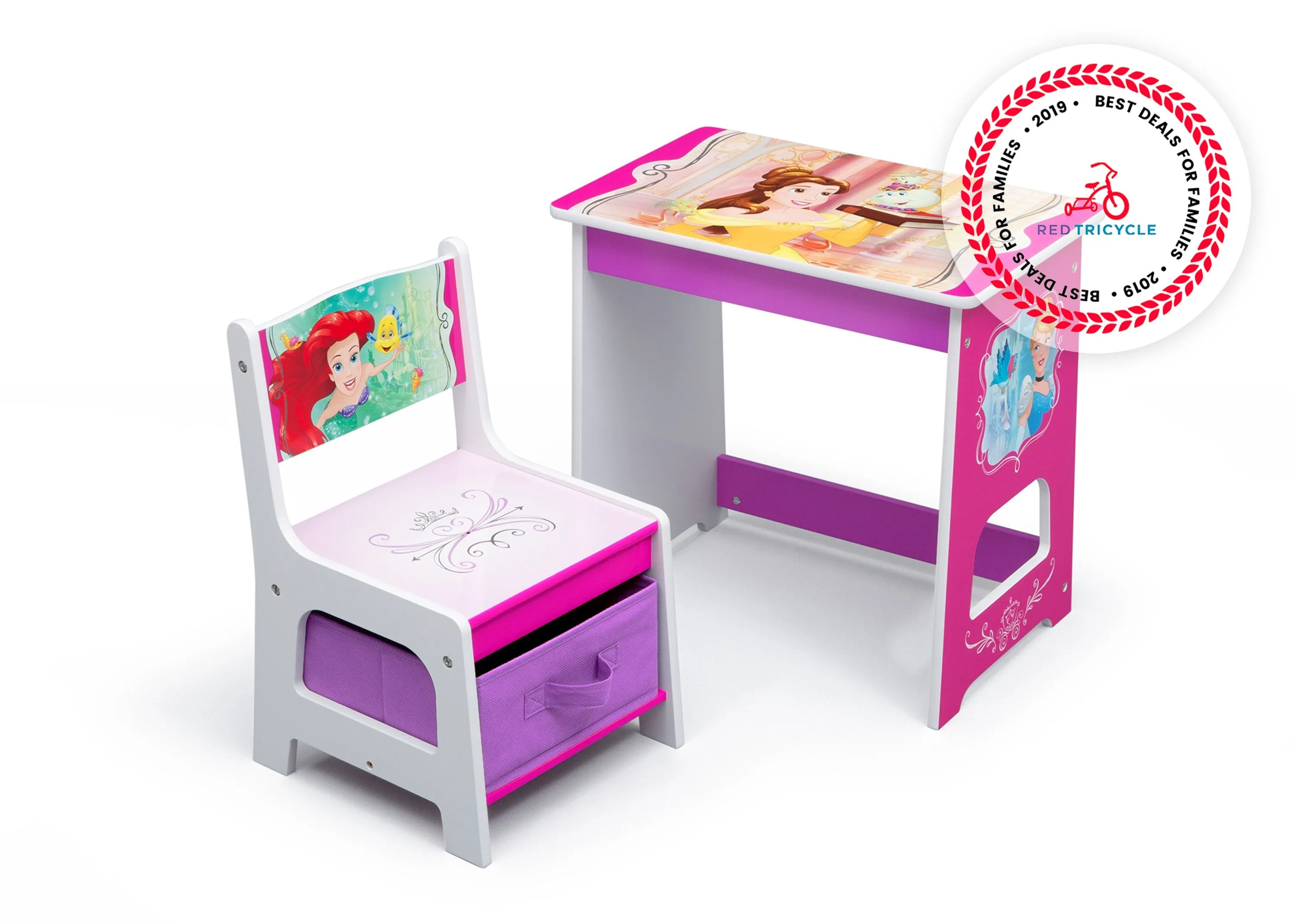 Princess Kids Wood Desk and Chair Set