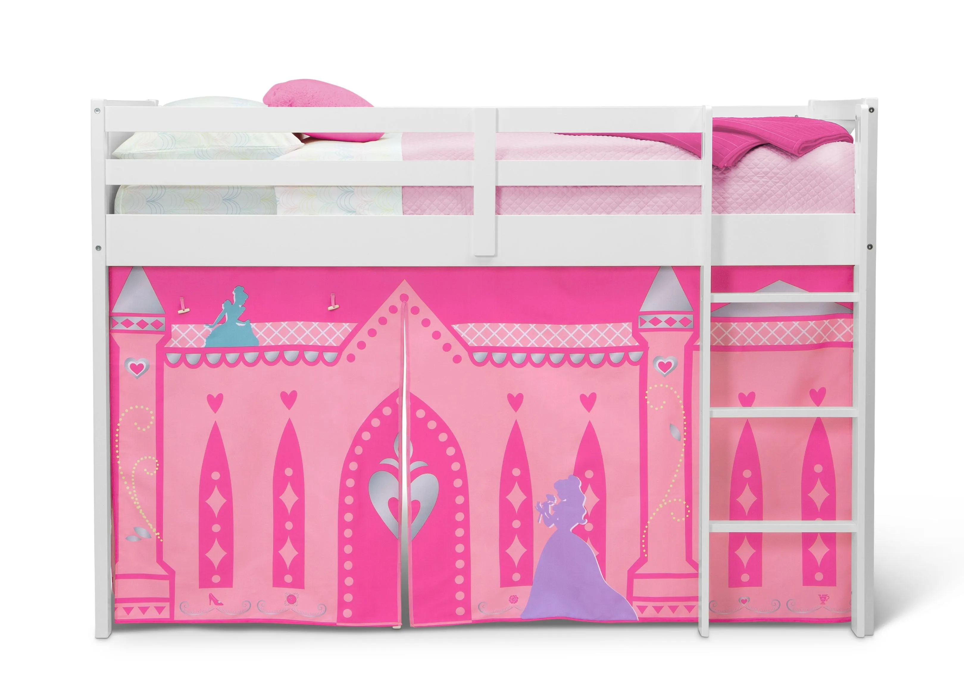Princess Loft Bed Tent - Curtain Set for Twin Loft Bed (Bed Sold Separately)