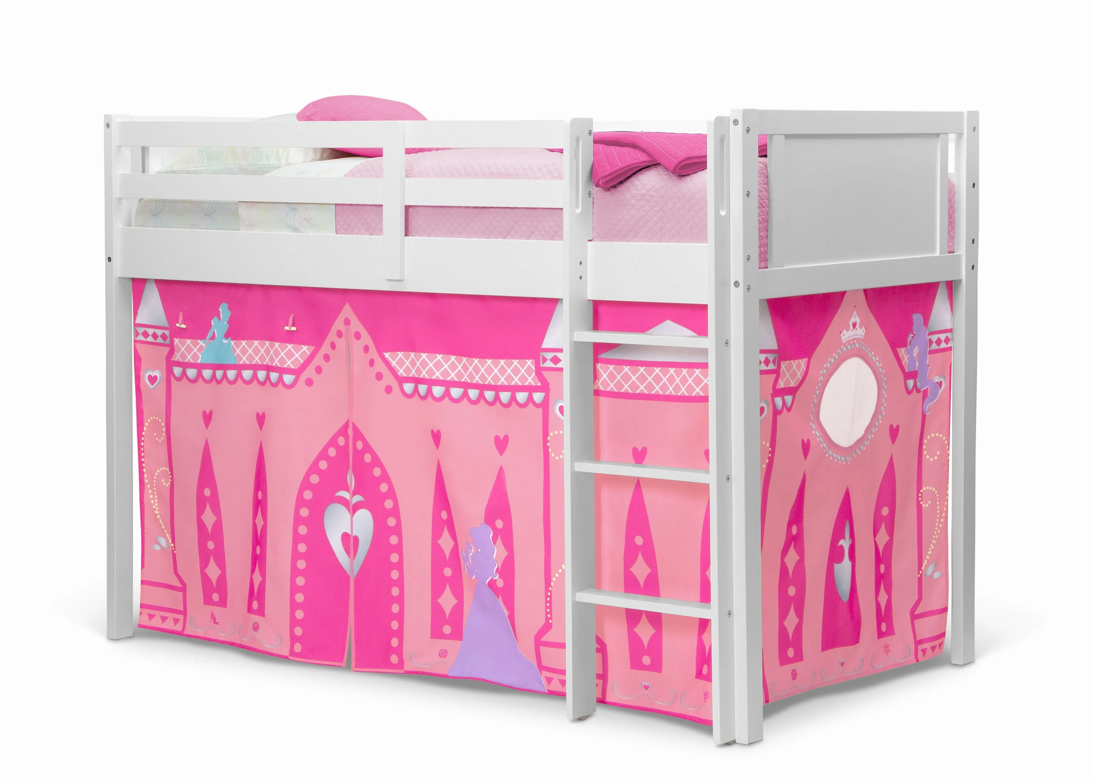 Princess Loft Bed Tent - Curtain Set for Twin Loft Bed (Bed Sold Separately)