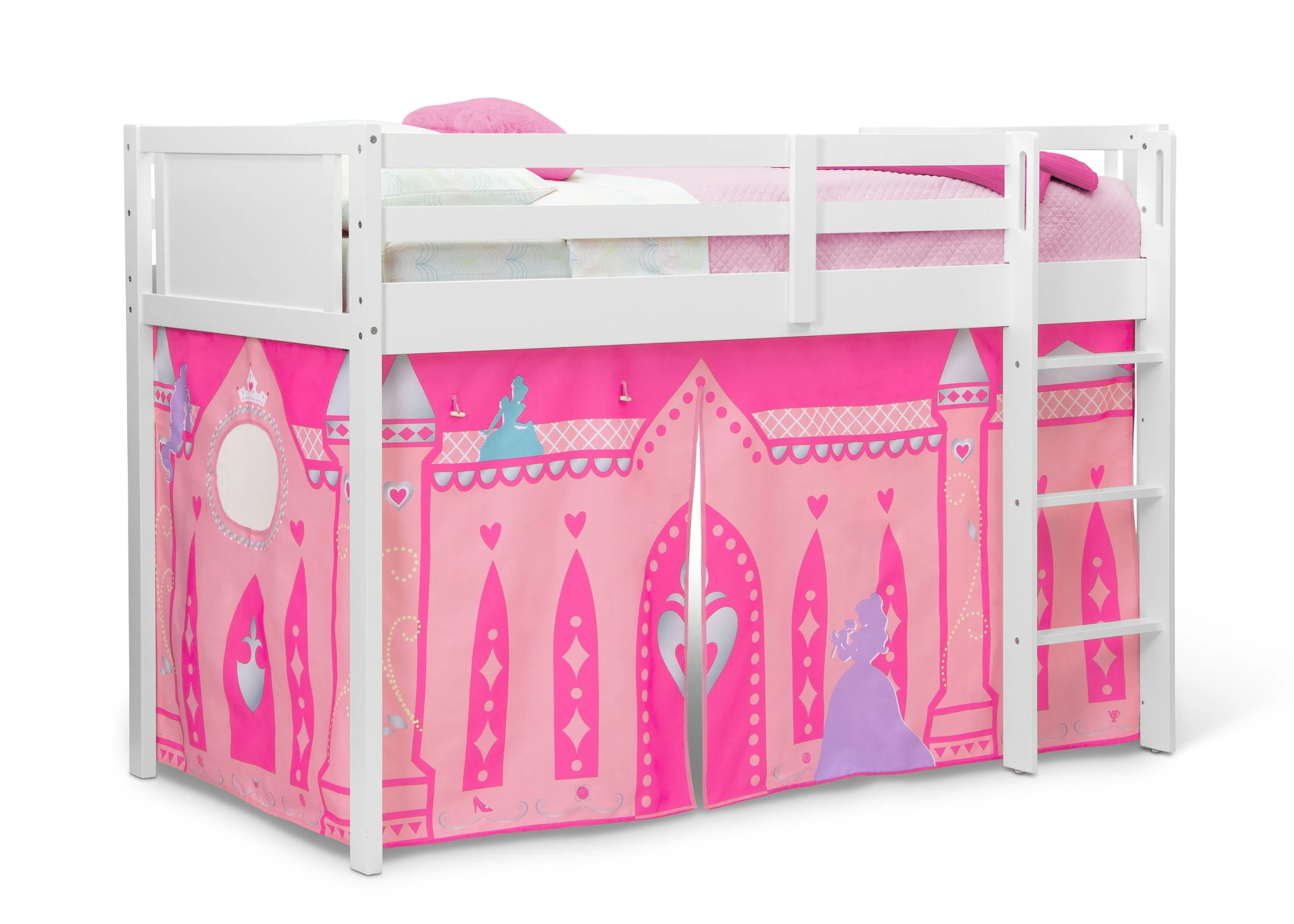 Princess Loft Bed Tent - Curtain Set for Twin Loft Bed (Bed Sold Separately)