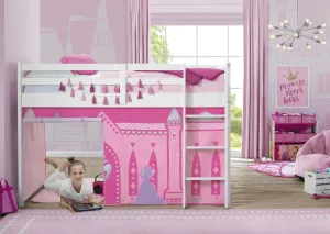 Princess Loft Bed Tent - Curtain Set for Twin Loft Bed (Bed Sold Separately)