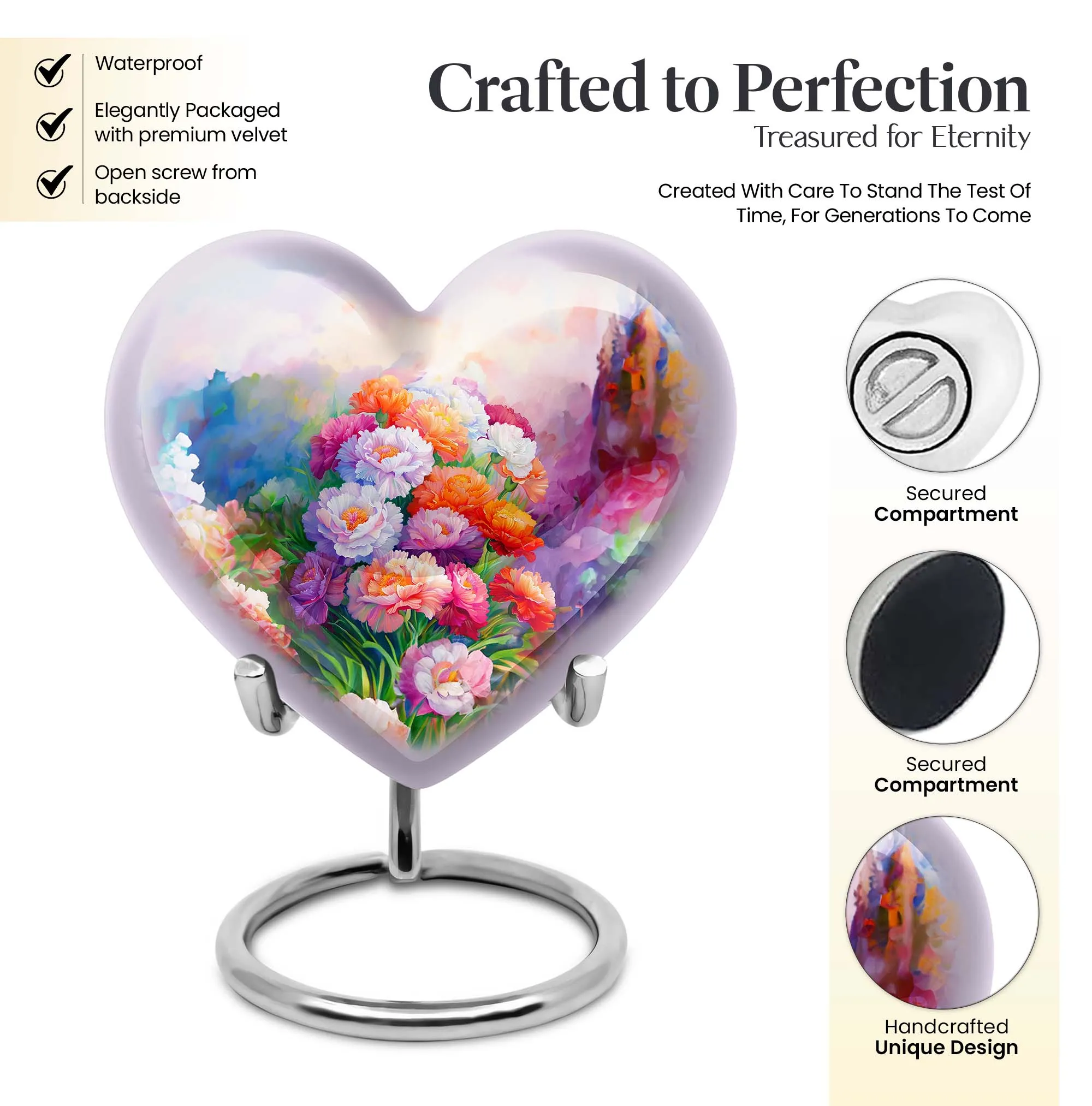 Purple Meadow Flower Urn - Funeral Tribute for Beloved Mom