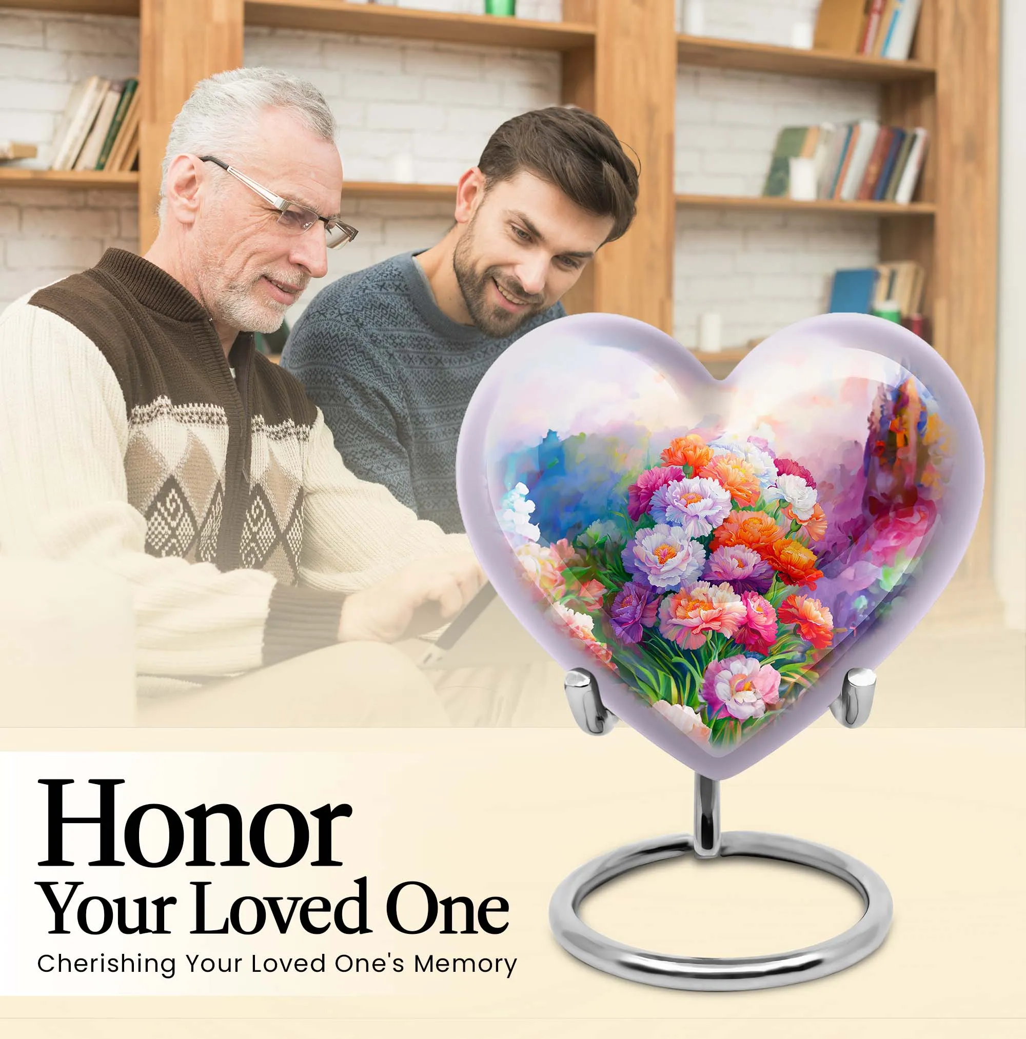 Purple Meadow Flower Urn - Funeral Tribute for Beloved Mom