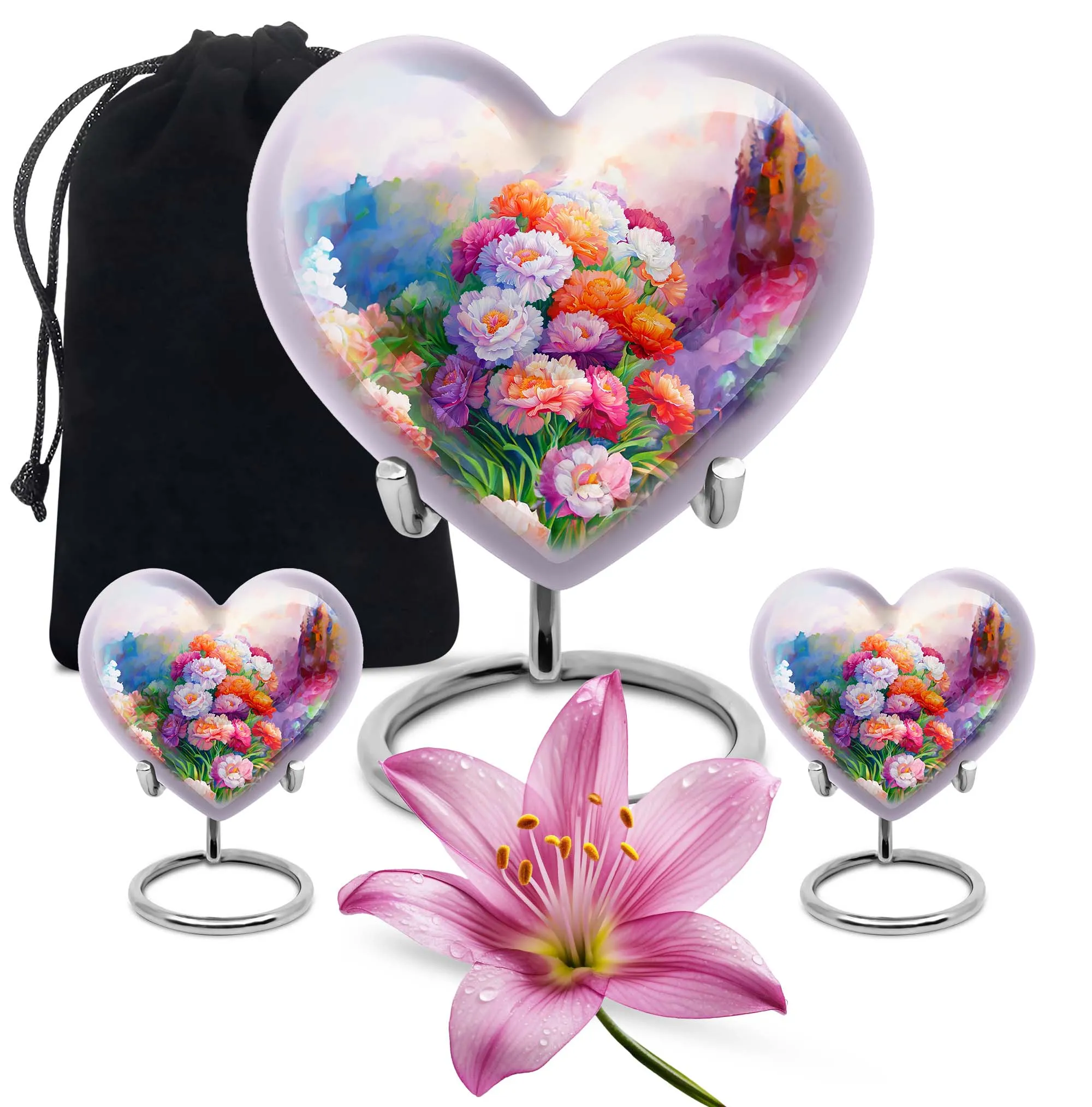 Purple Meadow Flower Urn - Funeral Tribute for Beloved Mom