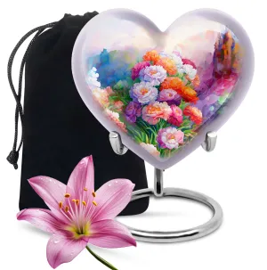 Purple Meadow Flower Urn - Funeral Tribute for Beloved Mom