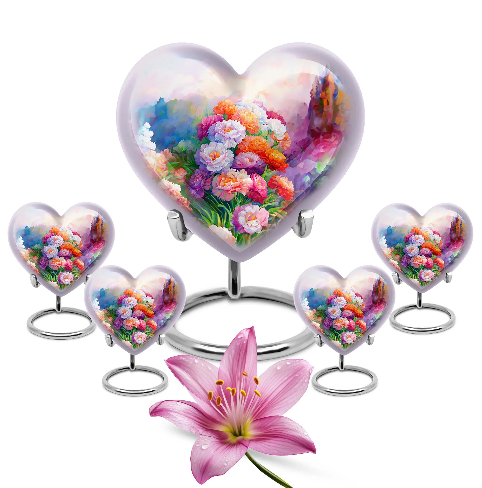 Purple Meadow Flower Urn - Funeral Tribute for Beloved Mom