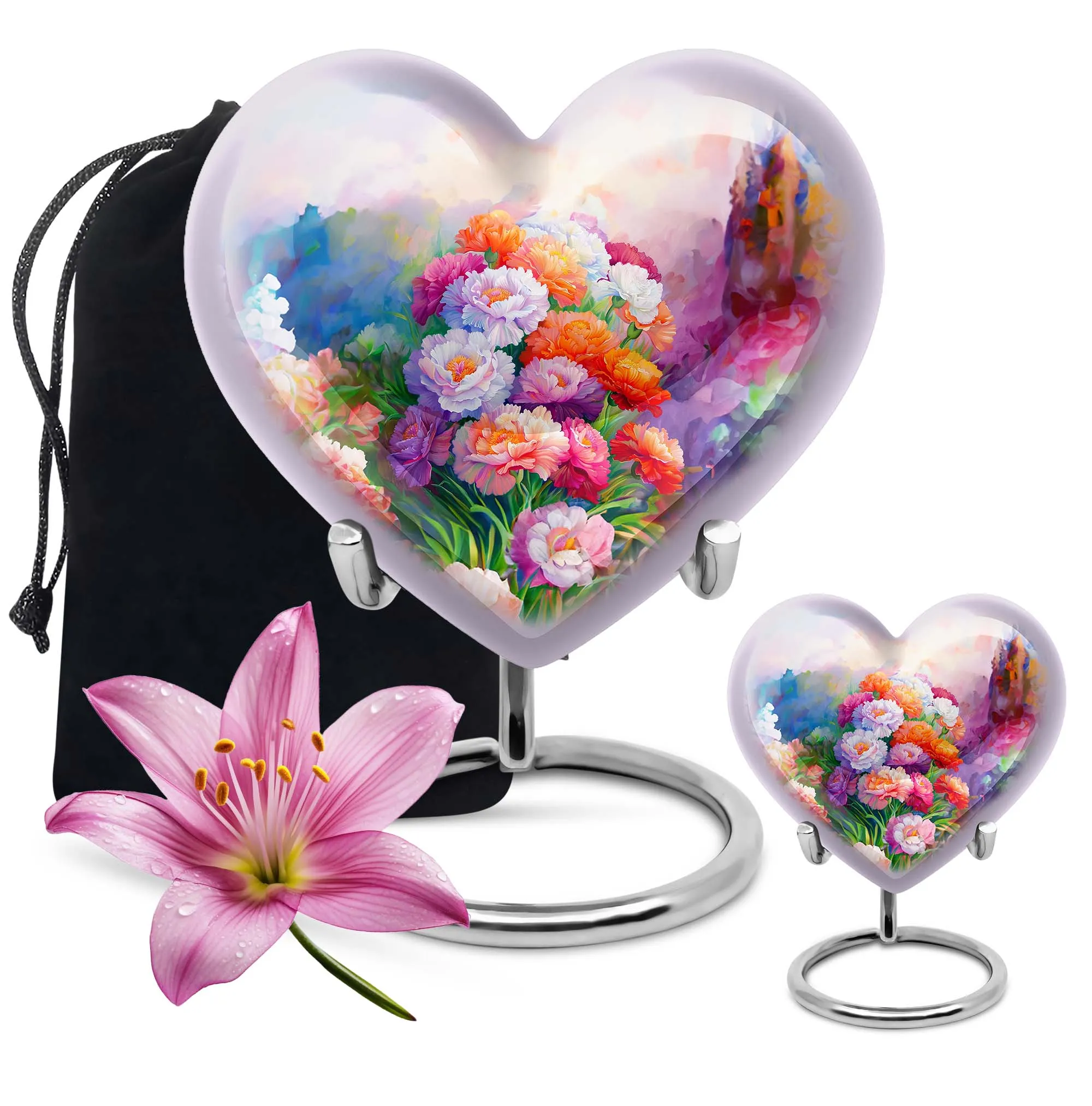 Purple Meadow Flower Urn - Funeral Tribute for Beloved Mom