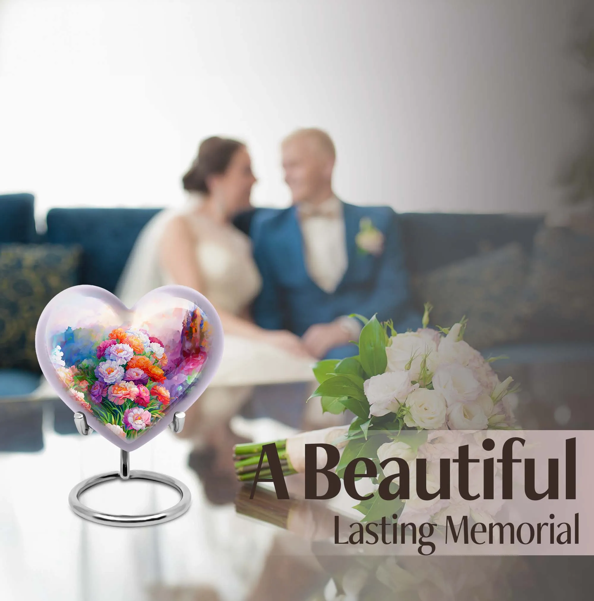 Purple Meadow Flower Urn - Funeral Tribute for Beloved Mom