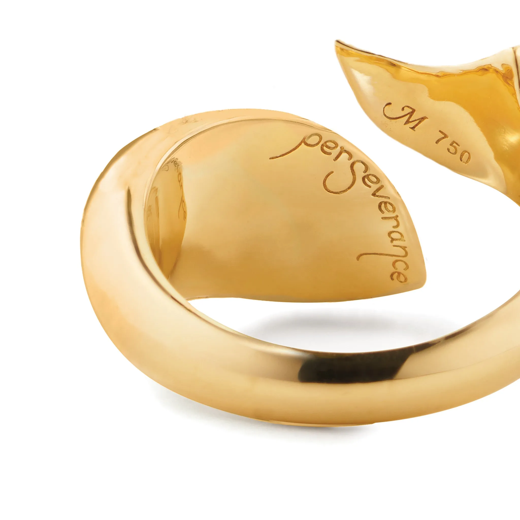 "Perseverance" Fish 18K Gold Ring