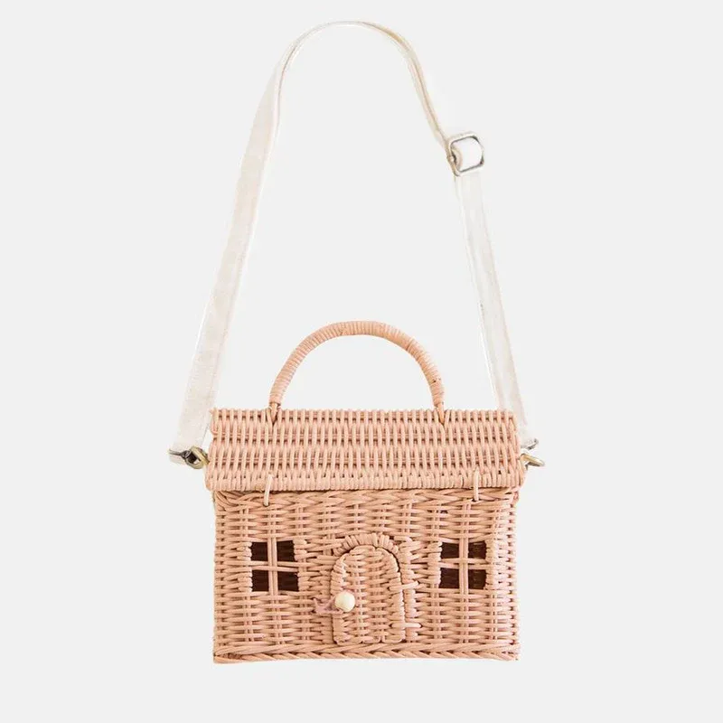 Rattan Casa Bag - Rose