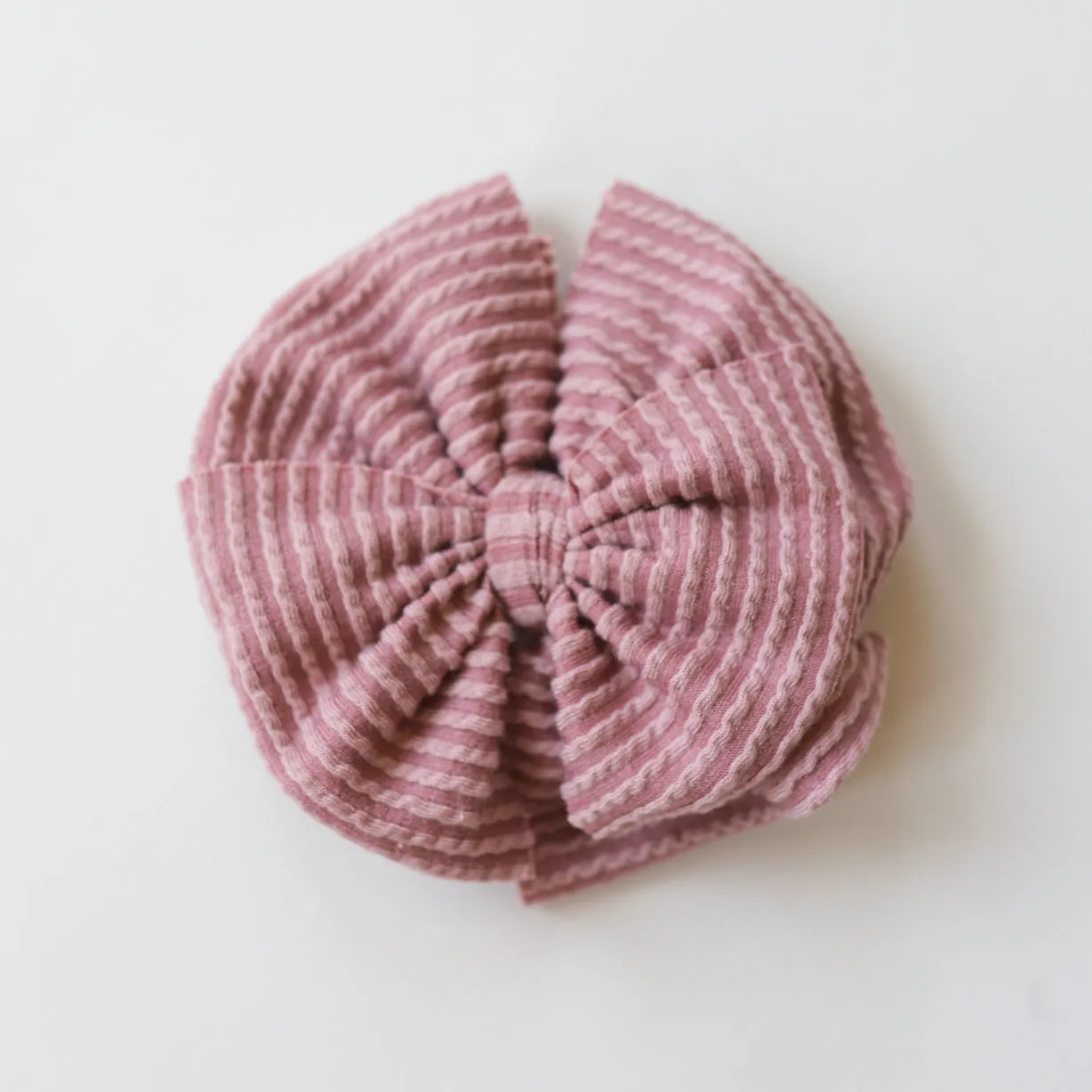Rose Cozy Ribbed Big   Skinny Bow