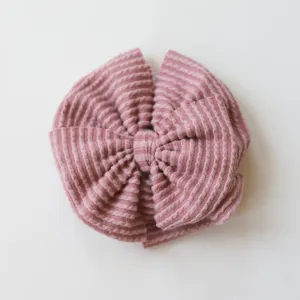 Rose Cozy Ribbed Big   Skinny Bow