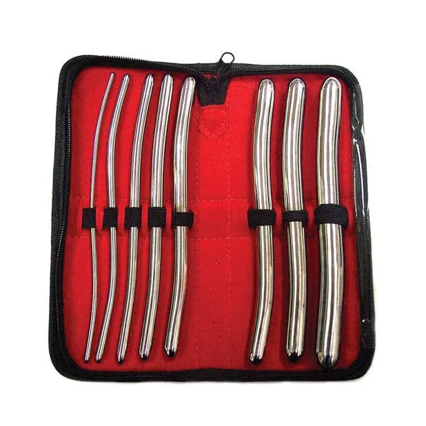 Rouge - Stainless Steel Hegar Urethral Sound 8 pc Dilator Set (Silver)