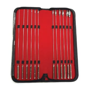 Rouge - Stainless Steel Rosebud Urethral Sound Dilator Set of 12 (Silver)