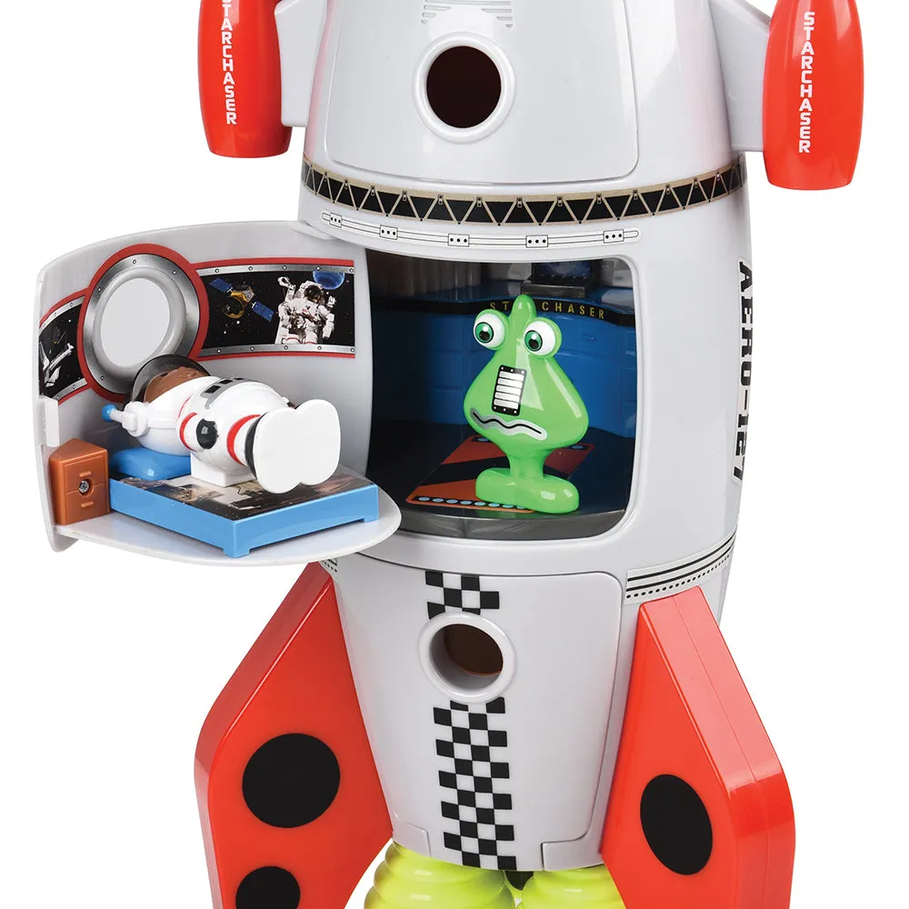 Space Mission Rocket Ship Playset with Astronauts, Aliens & Countdown Sounds | 7-Piece Set