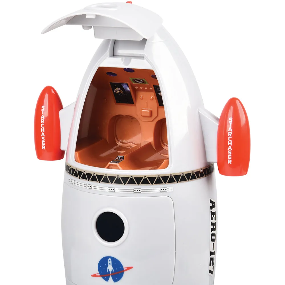 Space Mission Rocket Ship Playset with Astronauts, Aliens & Countdown Sounds | 7-Piece Set