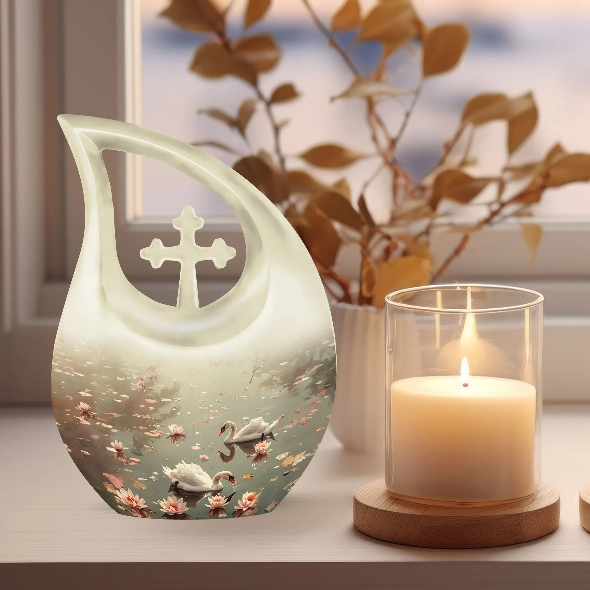 Swan Cremation Urn: Keepsake Miniature Urn For Adult Human Ashes