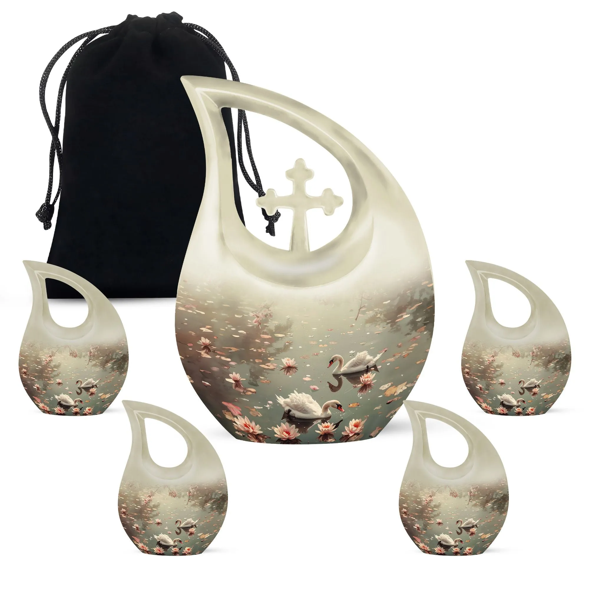 Swan Cremation Urn: Keepsake Miniature Urn For Adult Human Ashes